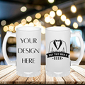 Beer Mug - Frosted Glass - 16oz (set of 2)