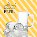 Beer Mug - Clear Glass - 16oz (set of 2)
