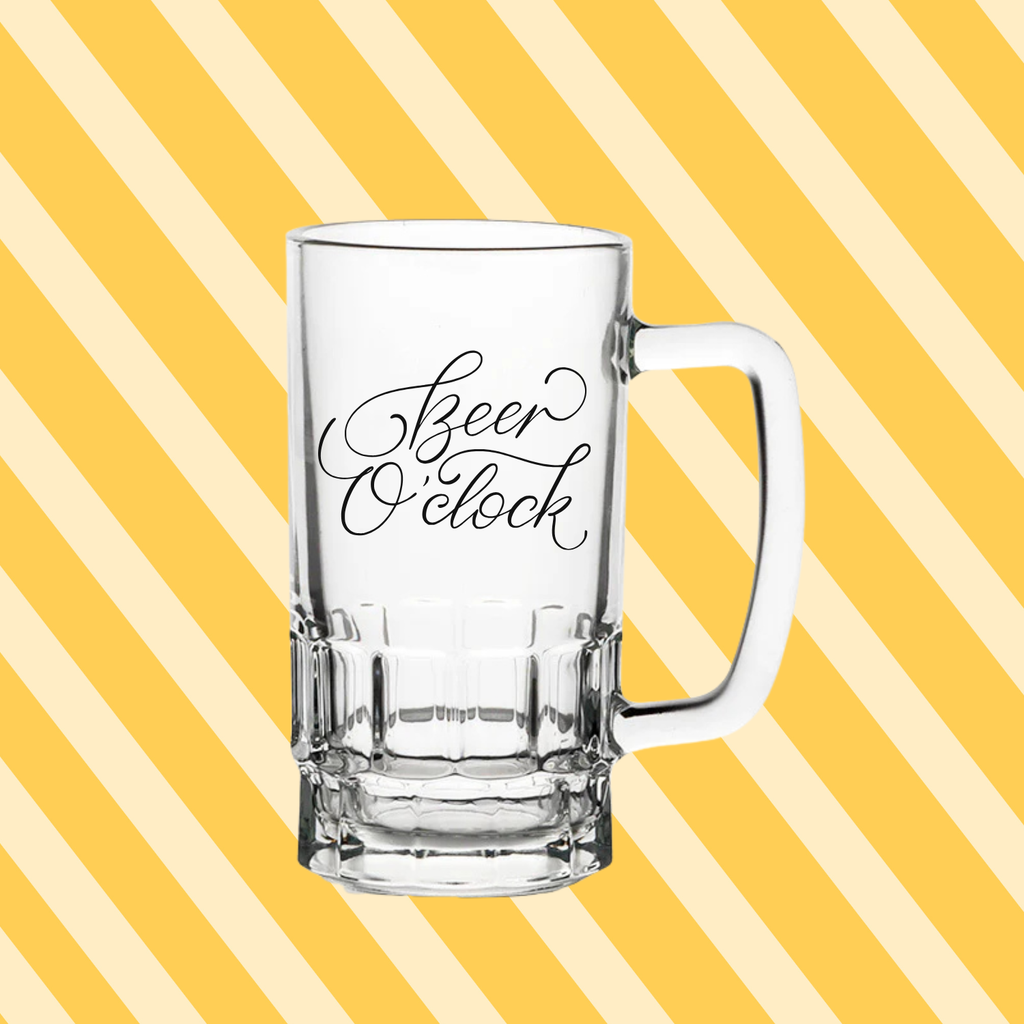 Beer Mug - Clear Glass - 16oz (set of 2)