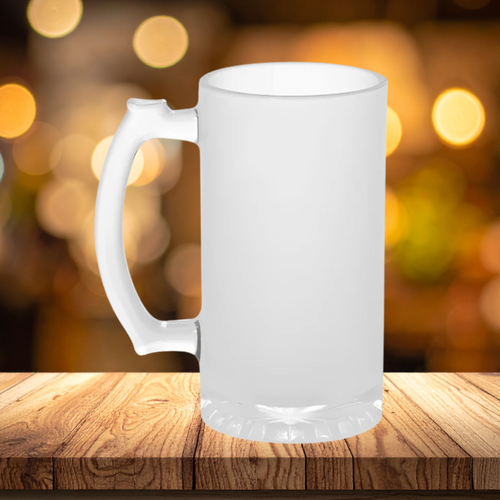 Beer Mug - Frosted Glass - 16oz (set of 2)