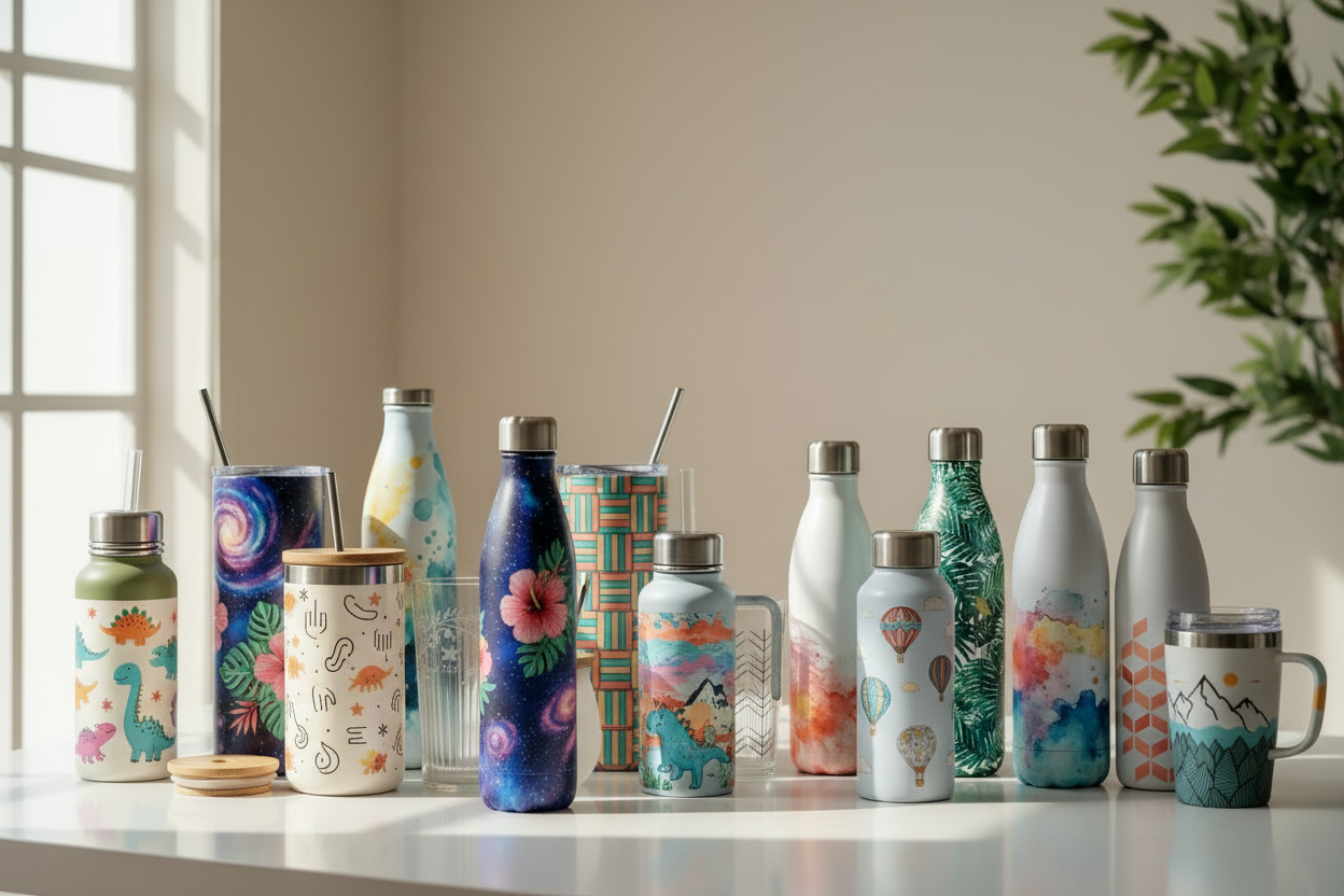 Drinkware collection - white natural background