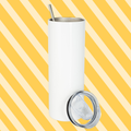 Stainless steel 20oz skinny tumbler with steel straw and cleaning brush